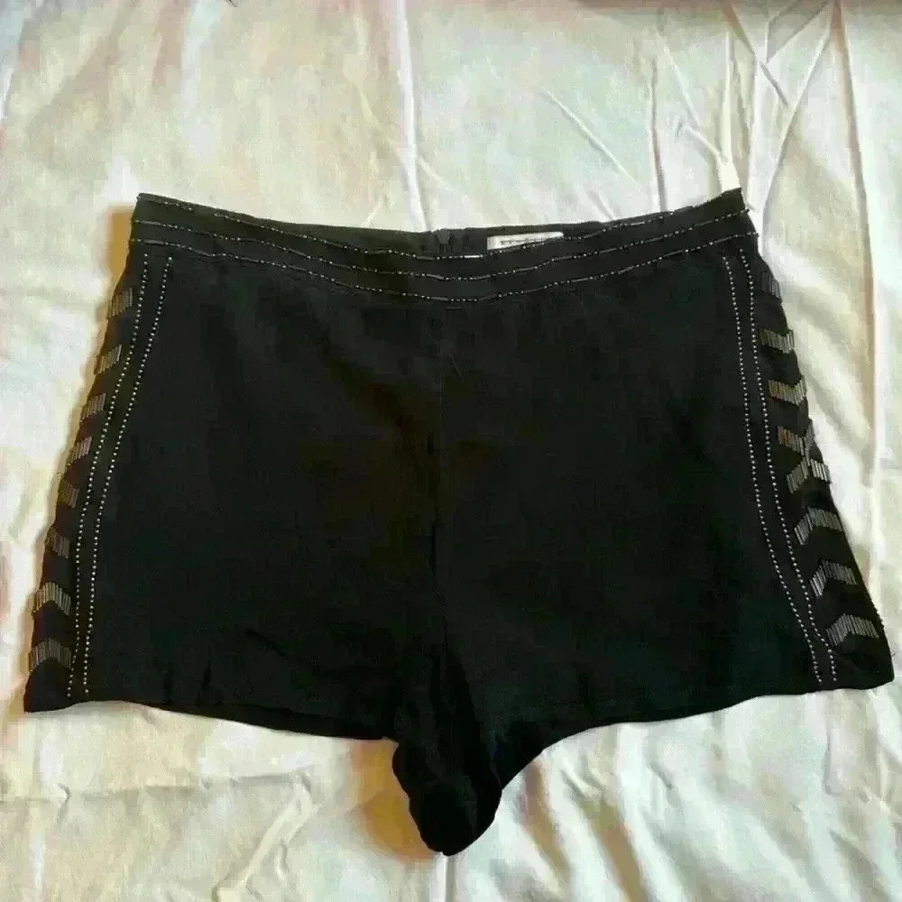 Kendall & Kylie Black Beaded Dress Shorts Size Large